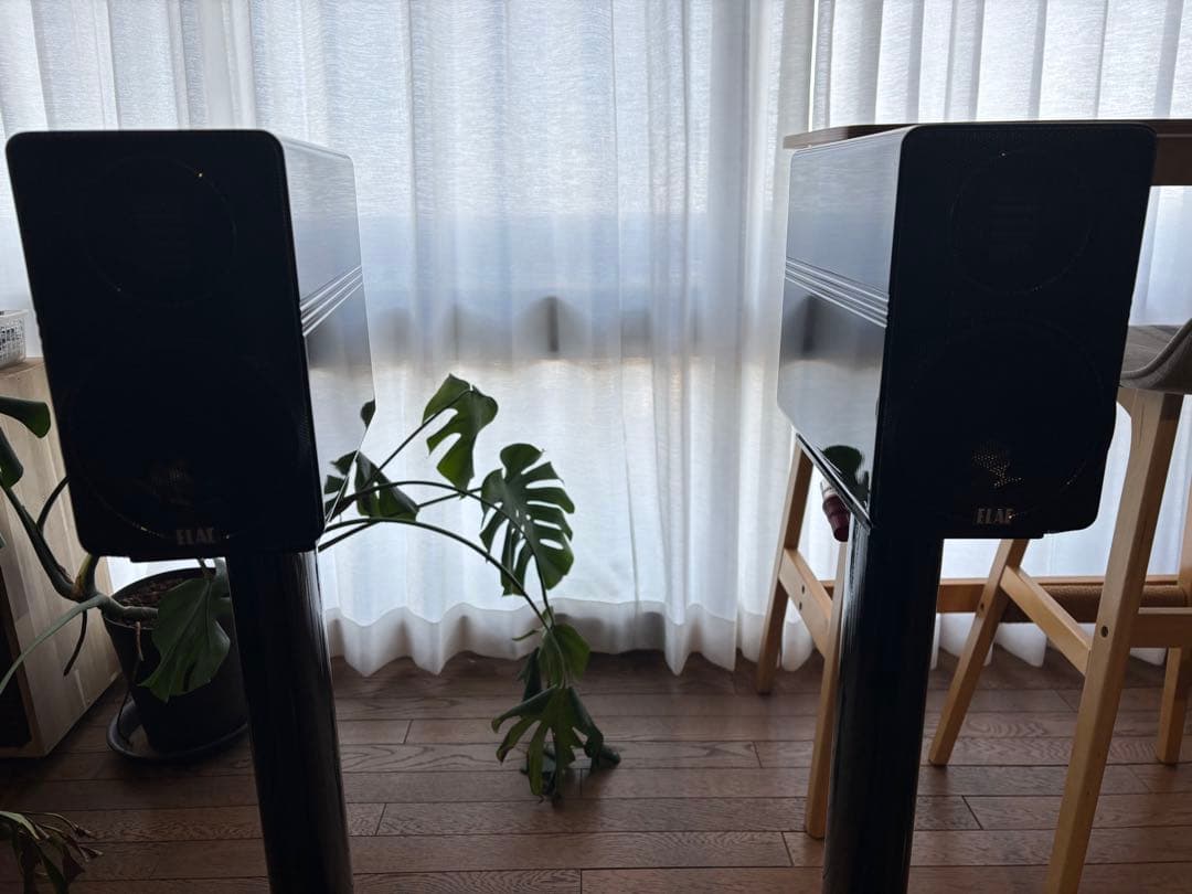 Pooh　ELAC BS312.2 ペア純正グリル　黒御影石Aボード付