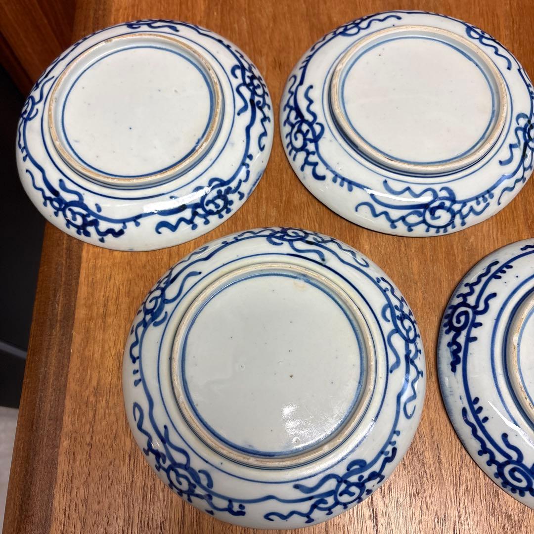 微塵唐草　印判　中皿　五寸　16cm 皿