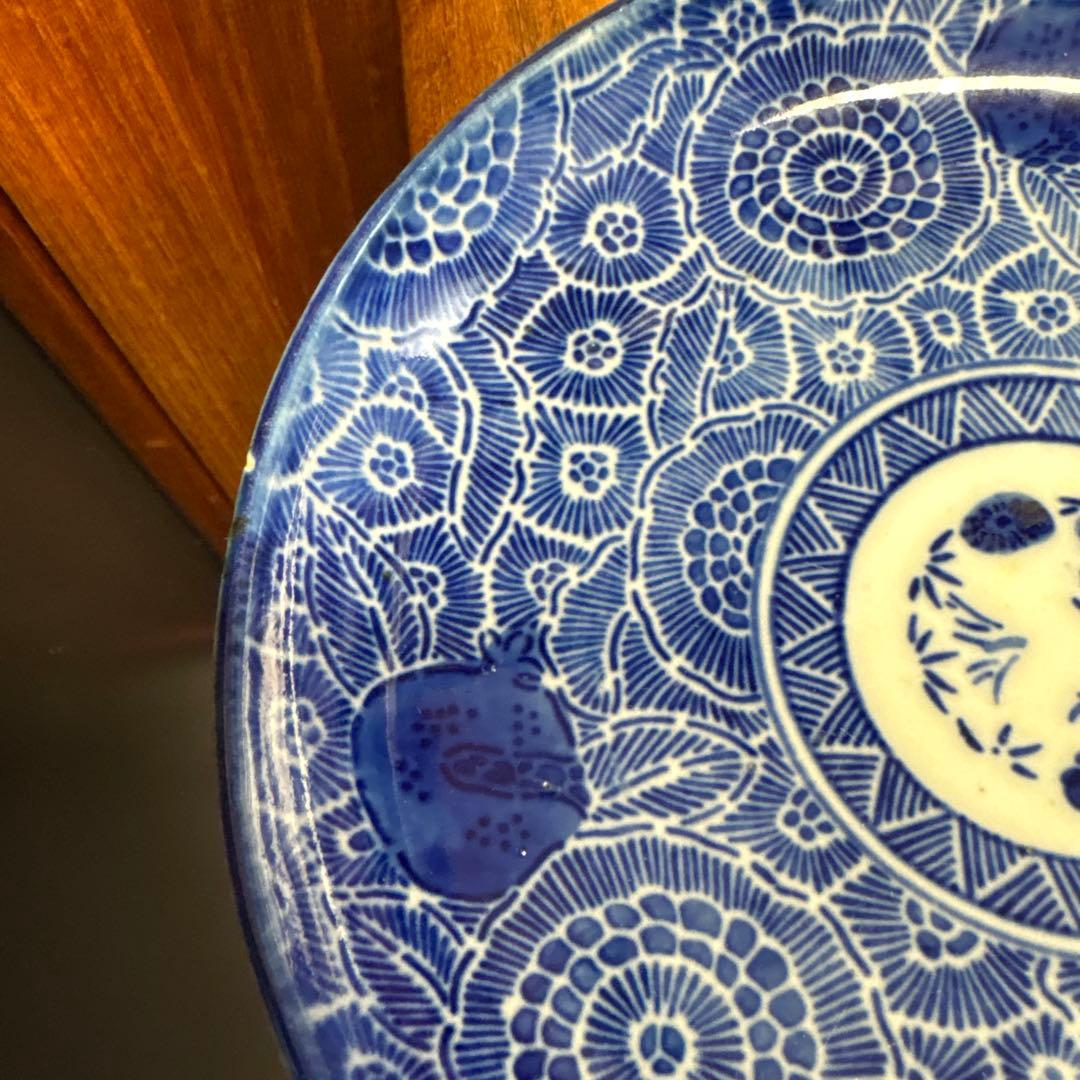 微塵唐草　印判　中皿　五寸　16cm 皿