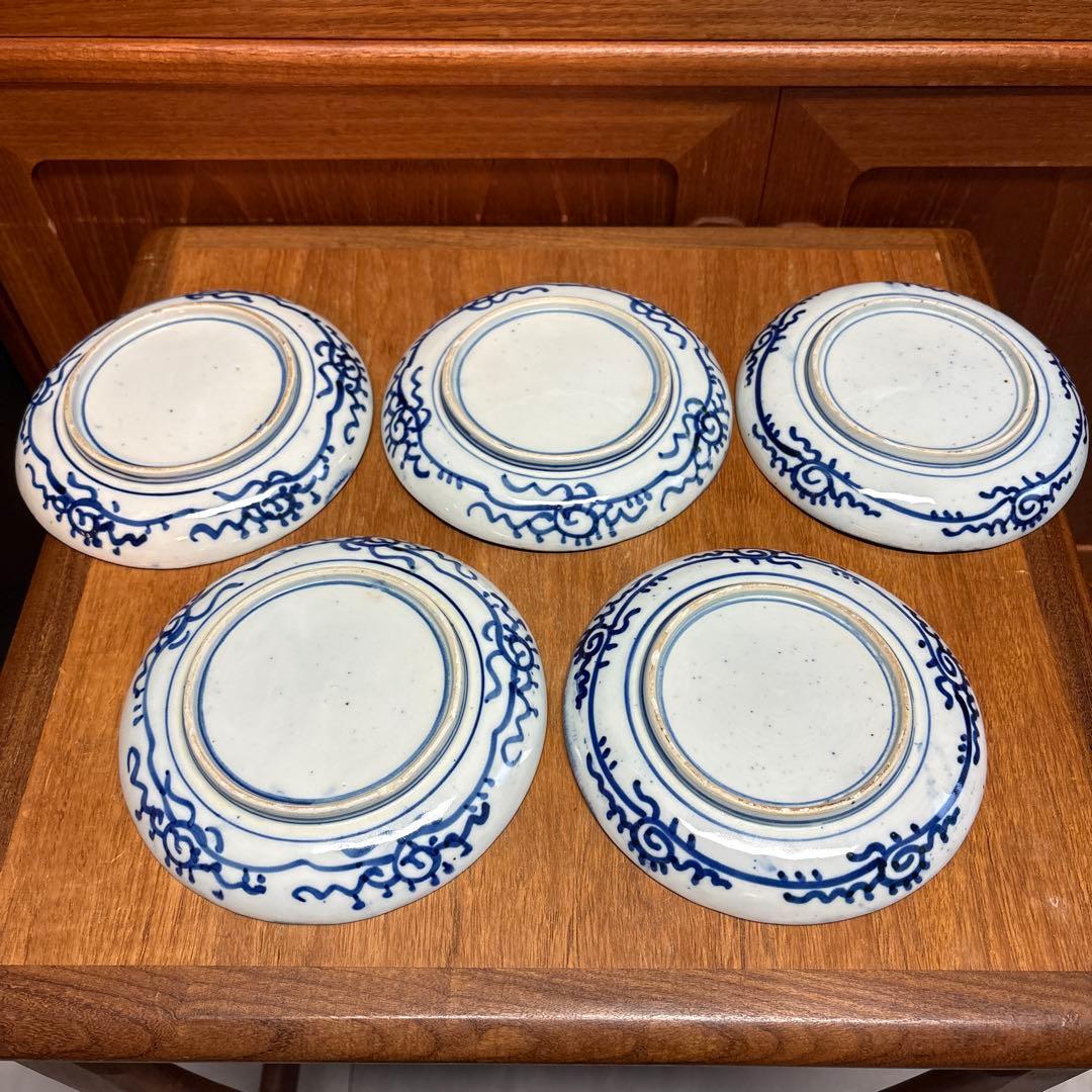 微塵唐草　印判　中皿　五寸　16cm 皿