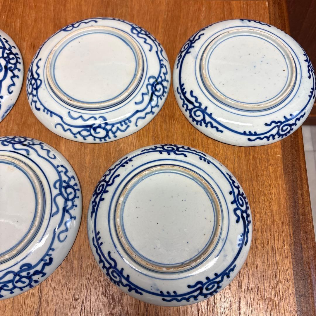 微塵唐草　印判　中皿　五寸　16cm 皿