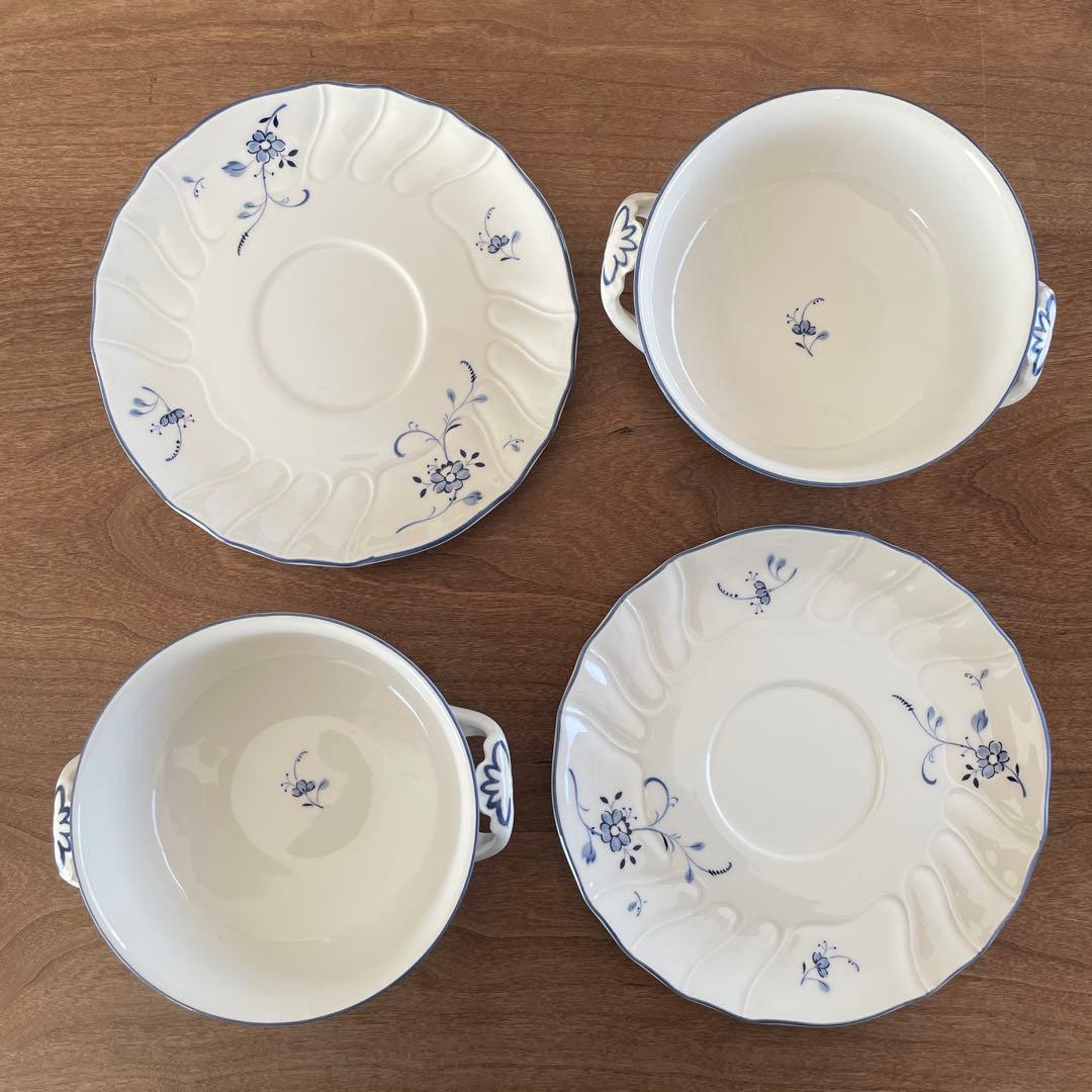 ニッコーとビレロイ&ボッホのダブルネームのスープカップとソーサー　6セット