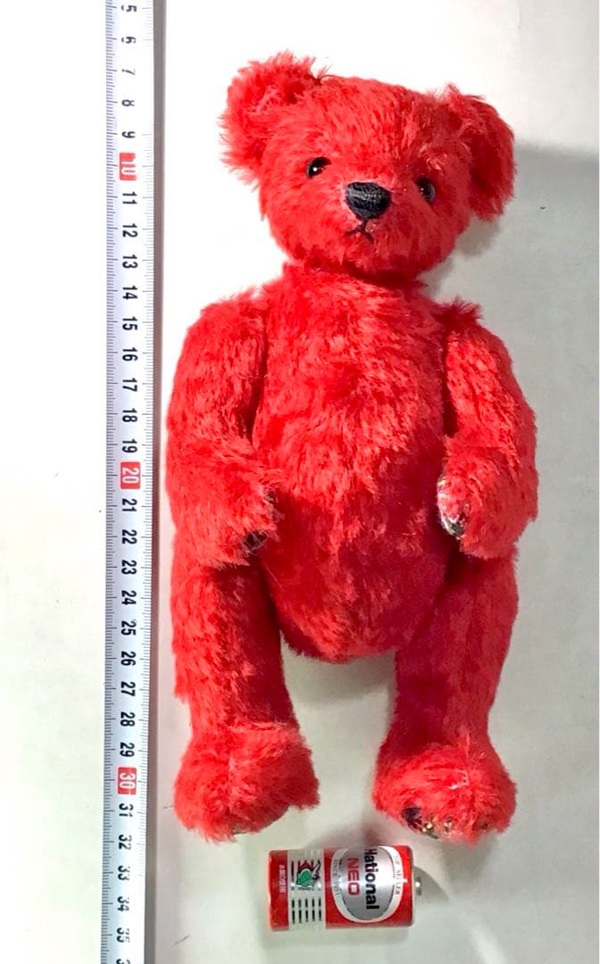 可愛い 赤 熊 くま ぬいぐるみ 人形 不明 テディベア シュタイフ ドール