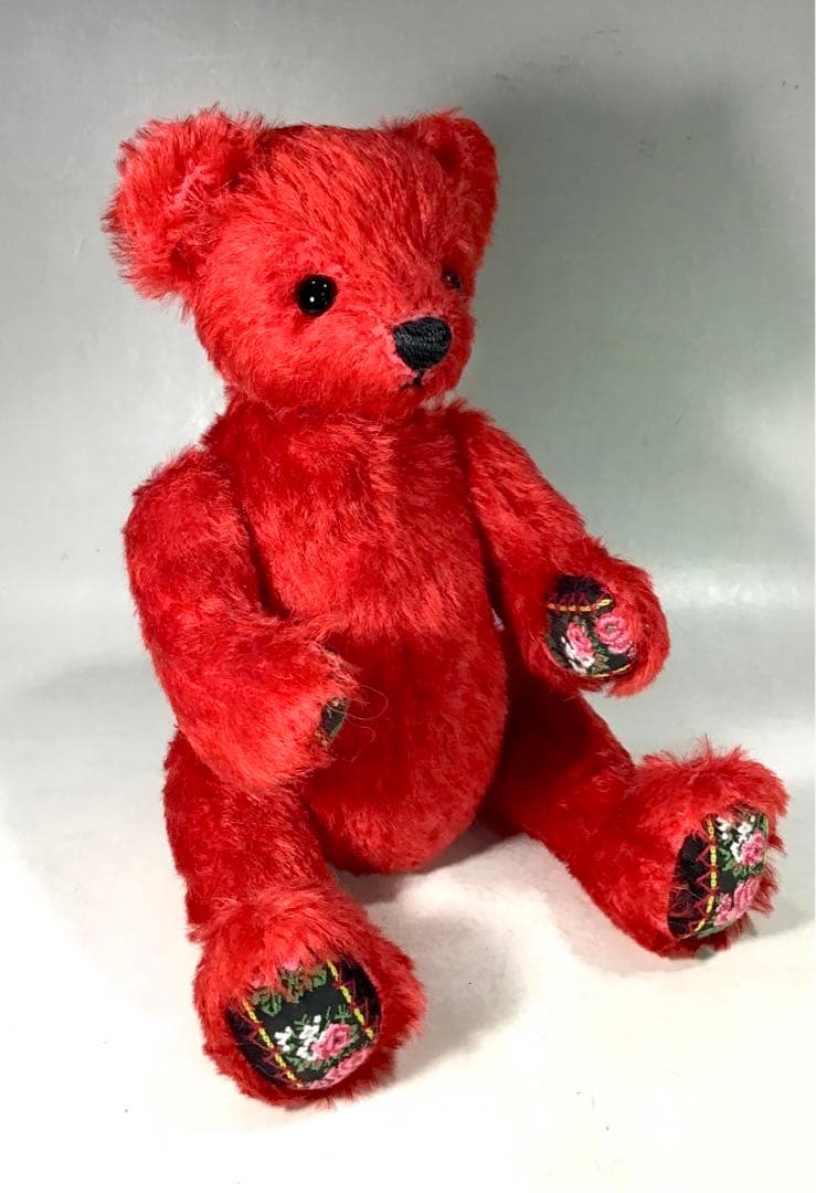 可愛い 赤 熊 くま ぬいぐるみ 人形 不明 テディベア シュタイフ ドール