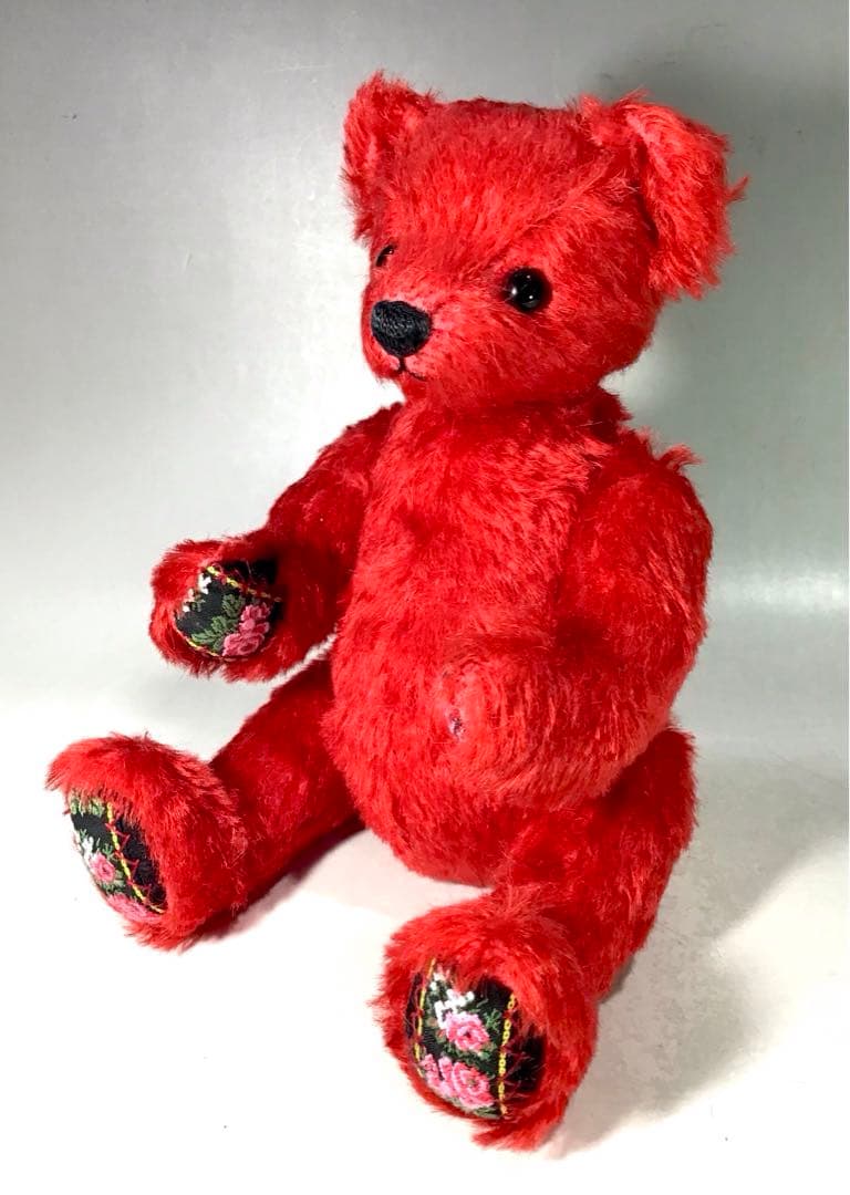 可愛い 赤 熊 くま ぬいぐるみ 人形 不明 テディベア シュタイフ ドール