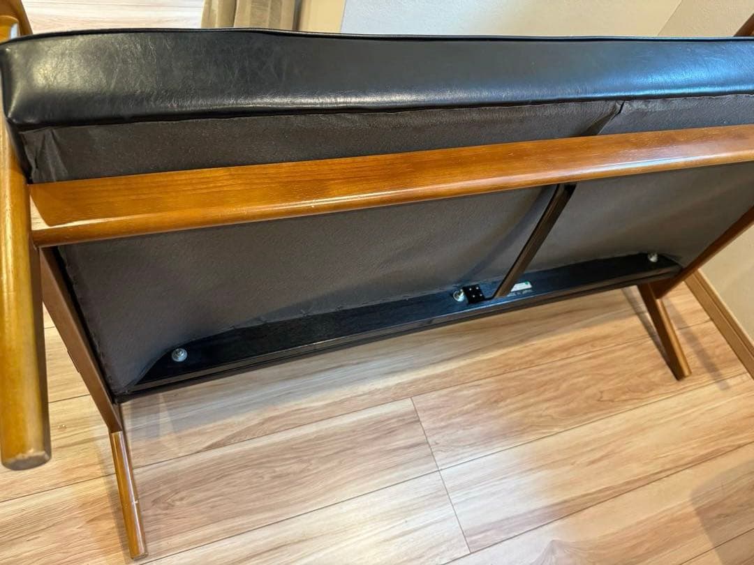 【都内引取可】カリモク60 Kチェア 2シーター ウォールナット ブラック