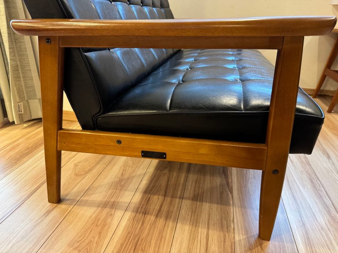 【都内引取可】カリモク60 Kチェア 2シーター ウォールナット ブラック