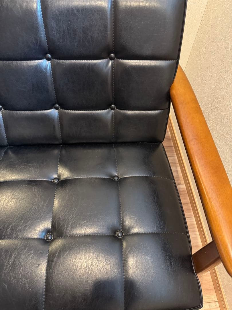 【都内引取可】カリモク60 Kチェア 2シーター ウォールナット ブラック