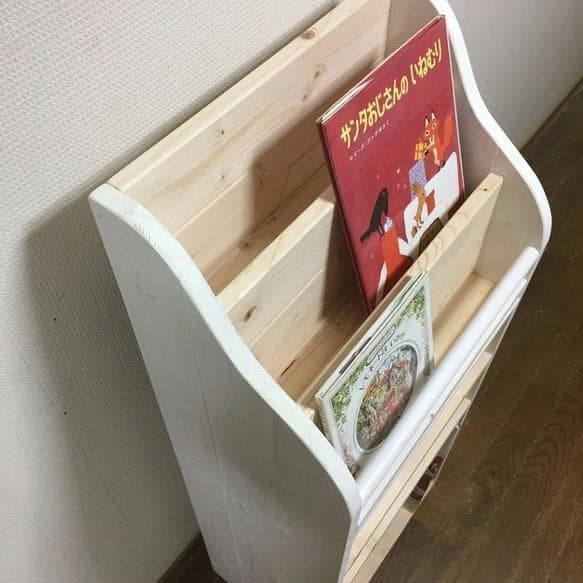 【サイズオーダー可】【引取可能】収納ケース大1個&小2個付き絵本棚 幅43cm