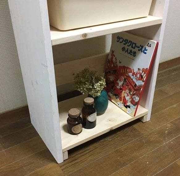 【サイズオーダー可】【引取可能】収納ケース大1個&小2個付き絵本棚 幅43cm