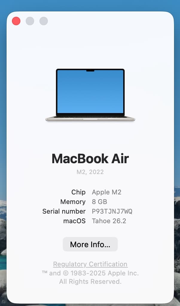 MacBook Air M2 2022 8GB/256GB 箱付き