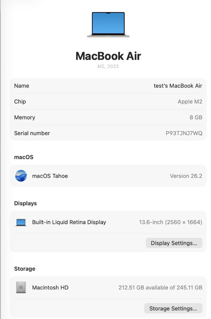 MacBook Air M2 2022 8GB/256GB 箱付き