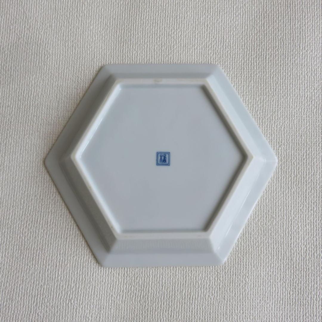 たち吉　青磁双魚　六角双魚　銘々皿　各5枚