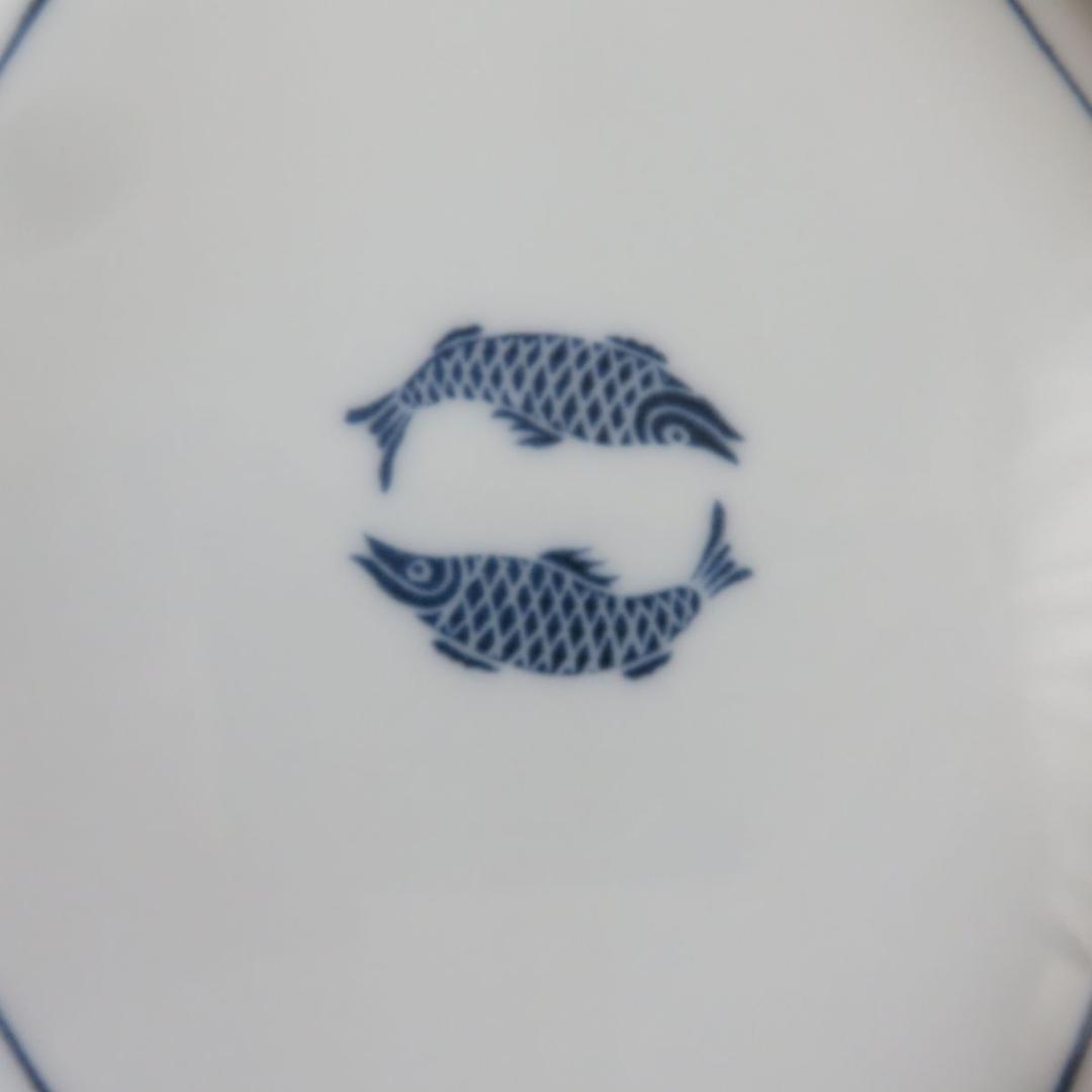 たち吉　青磁双魚　六角双魚　銘々皿　各5枚