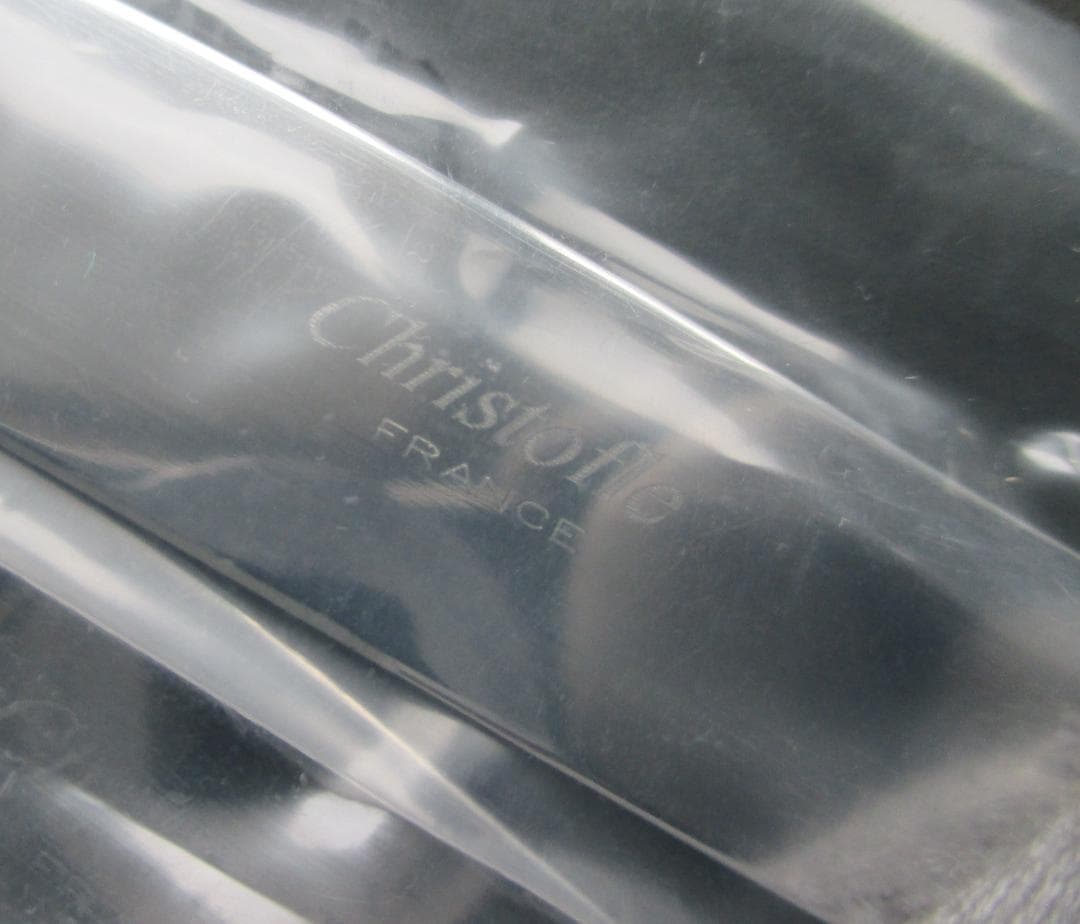 未使用極美品☆仏蘭西銀器クリストフルシルバー　デザートナイフ２本セット　アルビ