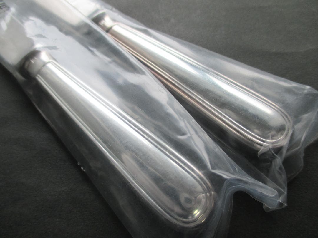 未使用極美品☆仏蘭西銀器クリストフルシルバー　デザートナイフ２本セット　アルビ