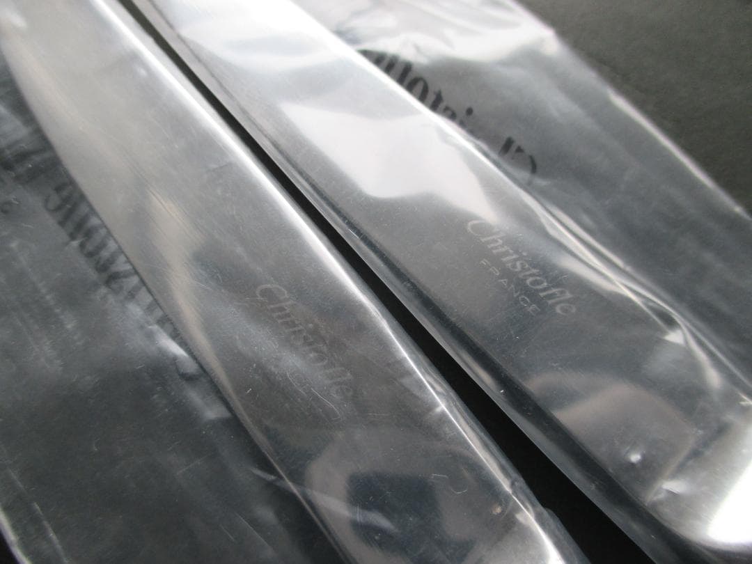 未使用極美品☆仏蘭西銀器クリストフルシルバー　デザートナイフ２本セット　アルビ