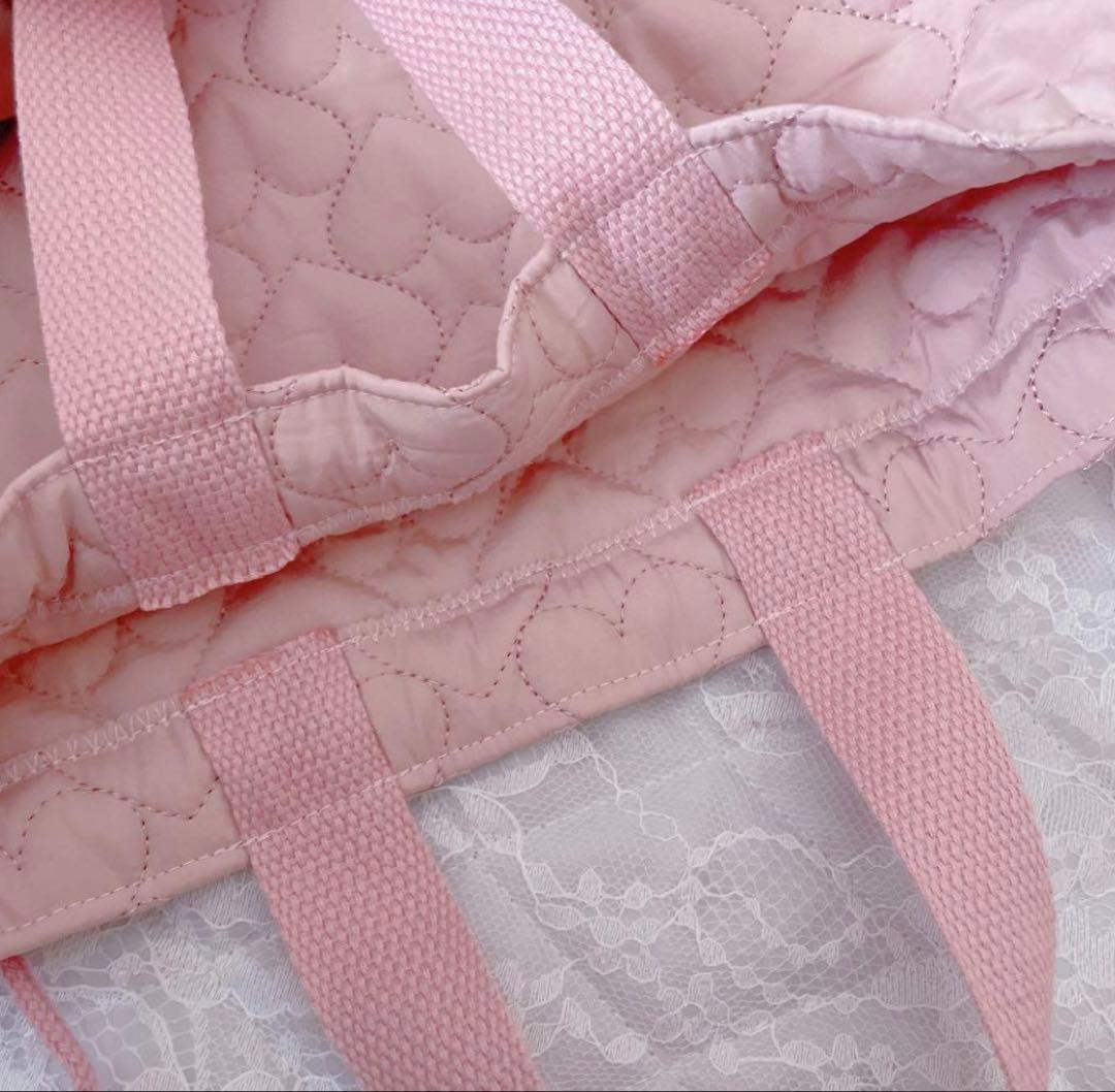レッスンバッグ.体操服入れ.上靴袋3点セット♡ハート柄キルト(コーラルピンク)