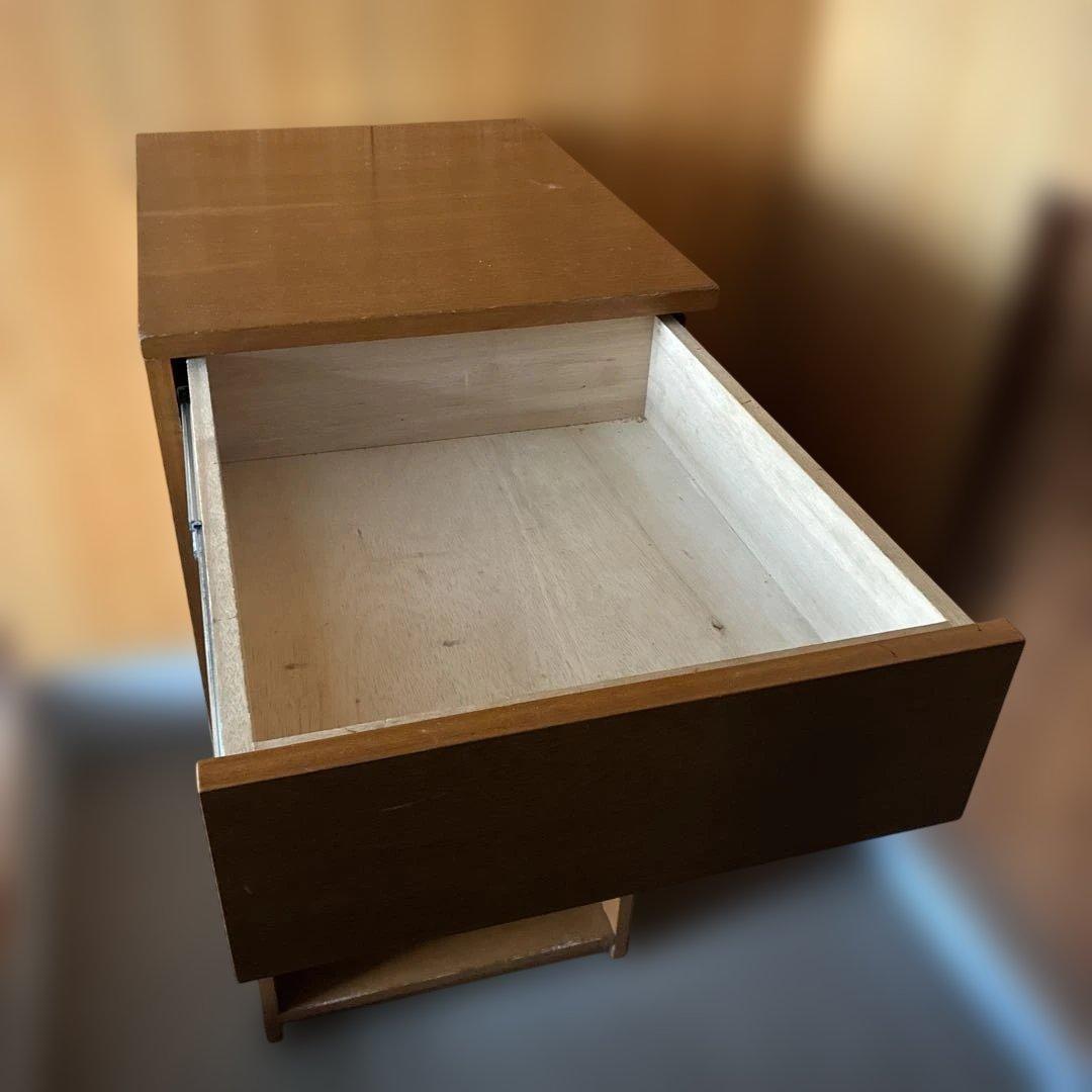 木製オープンシェルフ 4段 引き出し付き