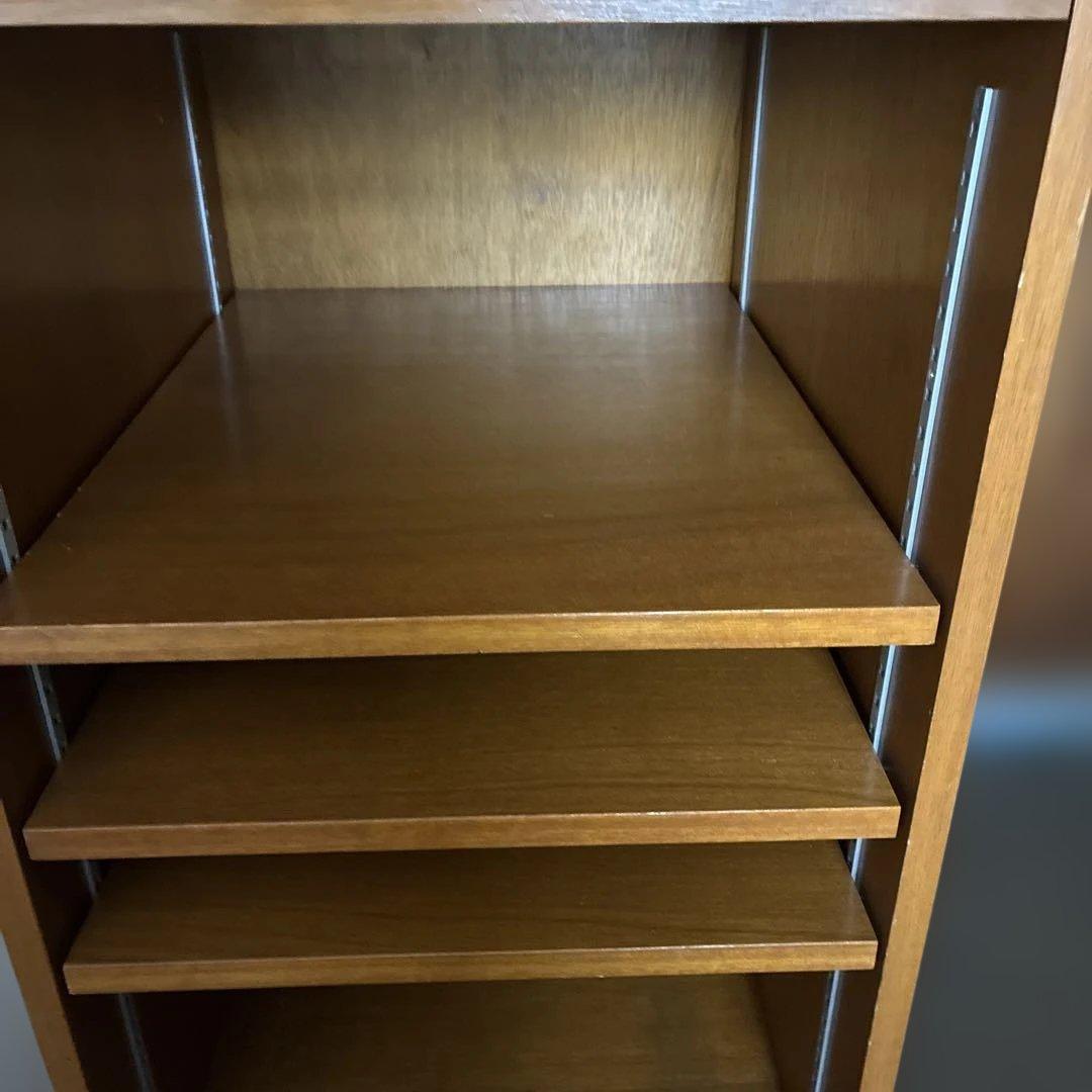 木製オープンシェルフ 4段 引き出し付き