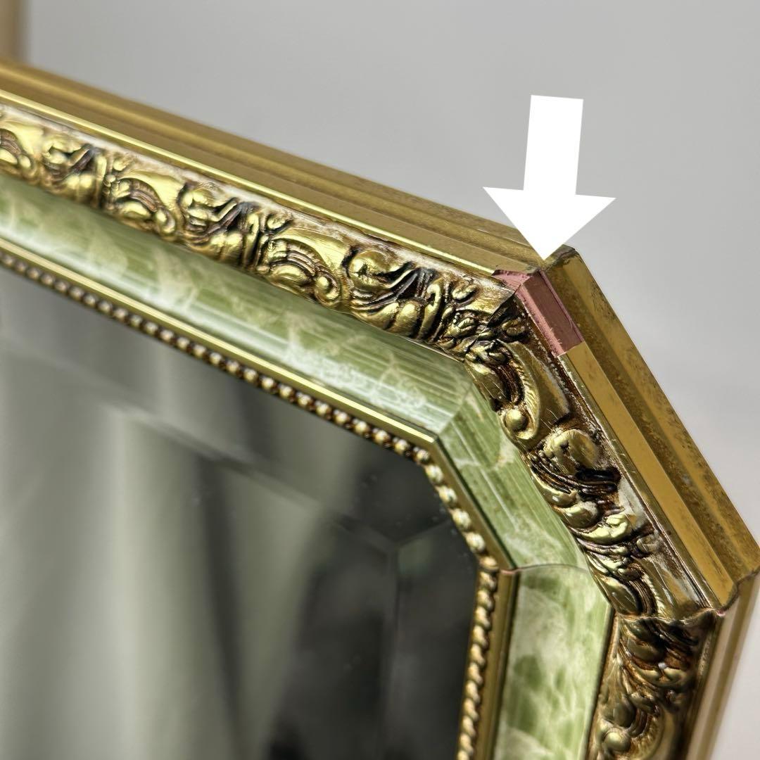 【良品】アンティーク イタリア製 八角 壁掛 姿見