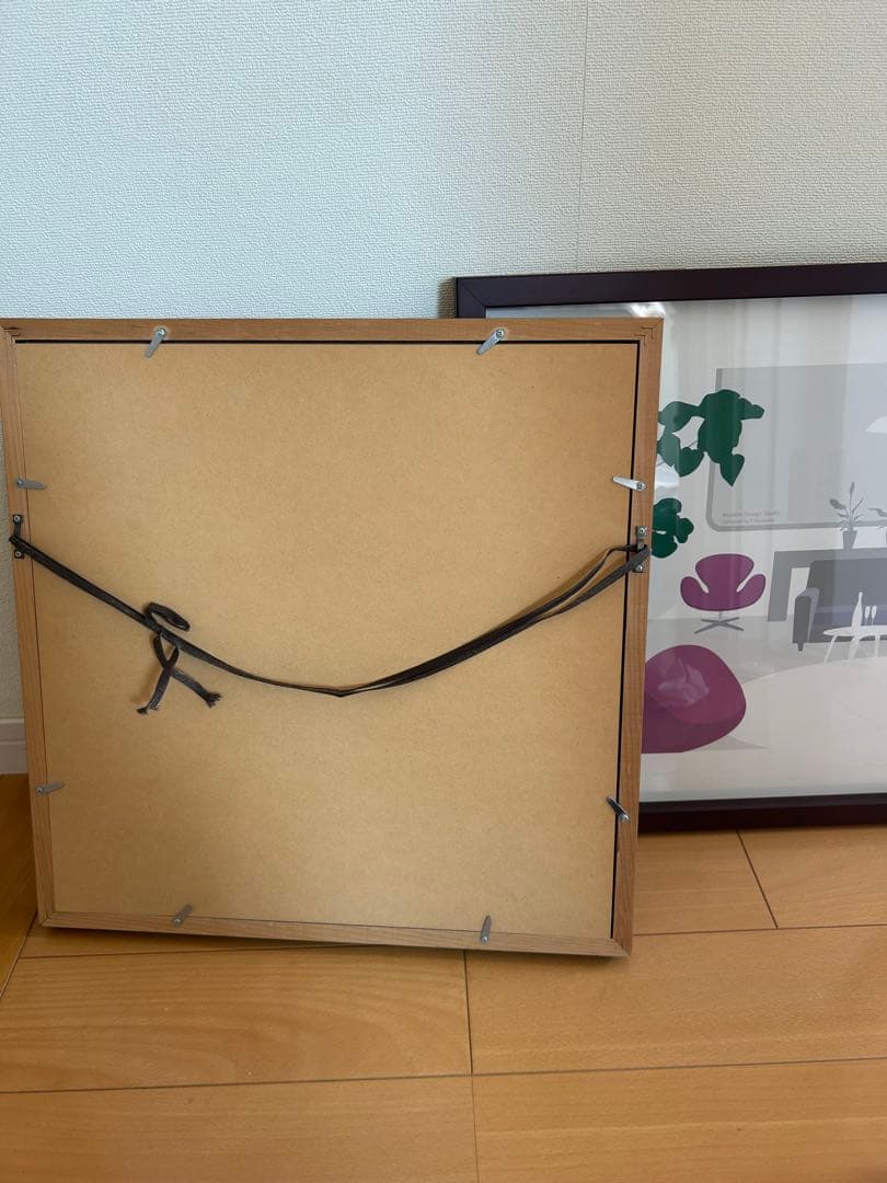 モダンアート 2点セット 木製フレーム付き