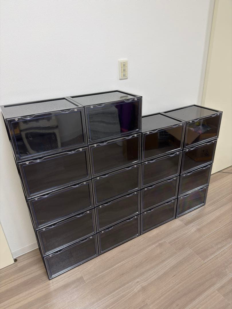 k*0様 18個組　黒　スニーカーケース　シューズボックス　靴箱NIKE adi