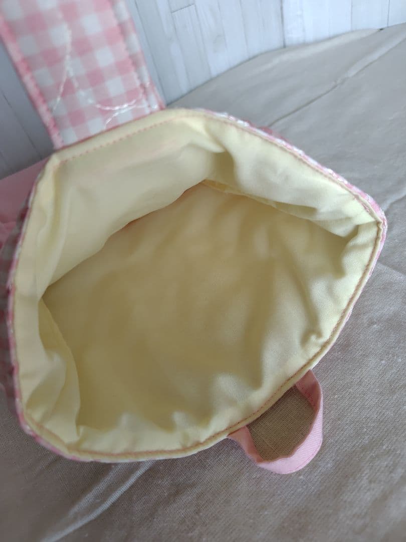 入園 入学 レッスンバッグ3点セット 【ピンクハートチェック×フリル】