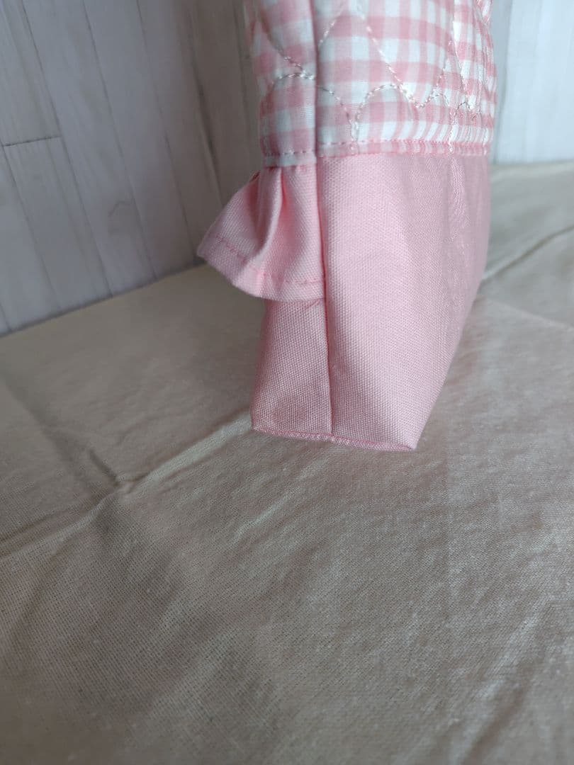 入園 入学 レッスンバッグ3点セット 【ピンクハートチェック×フリル】