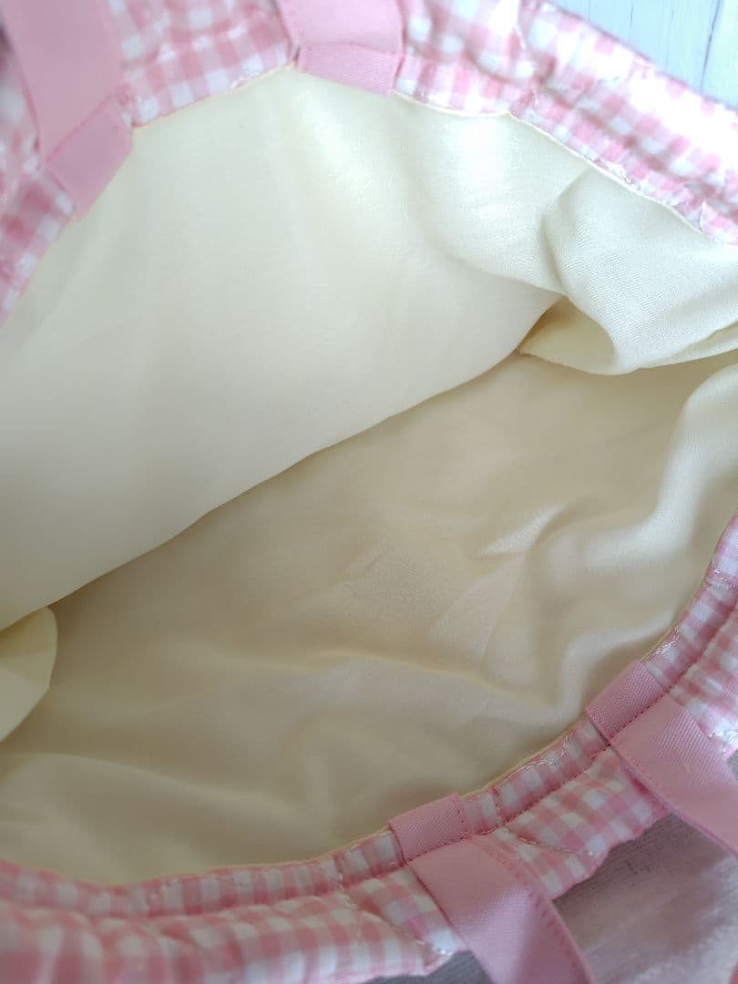 入園 入学 レッスンバッグ3点セット 【ピンクハートチェック×フリル】