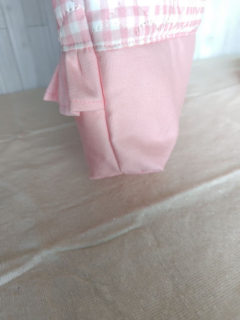 入園 入学 レッスンバッグ3点セット 【ピンクハートチェック×フリル】