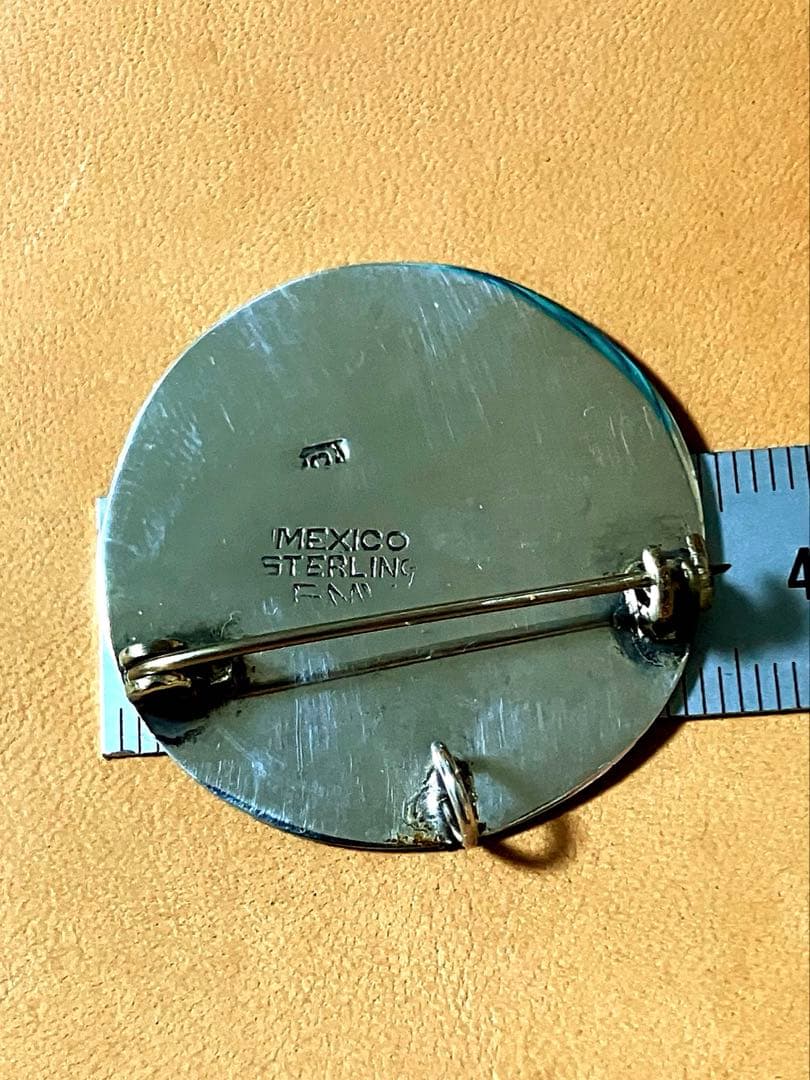 メキシコ　アステカカレンダー　ブローチネックレスsilver925