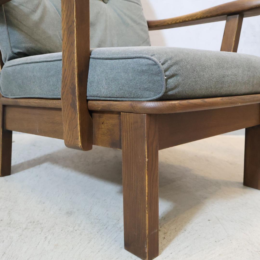 飛騨清見工房 ナラ材 天然木 アームソファ 楢材 アームチェア シングルソファ