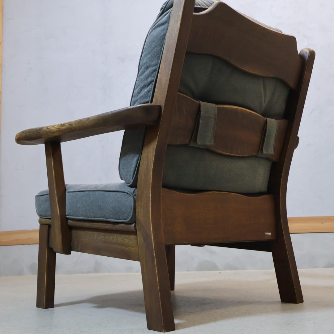 飛騨清見工房 ナラ材 天然木 アームソファ 楢材 アームチェア シングルソファ