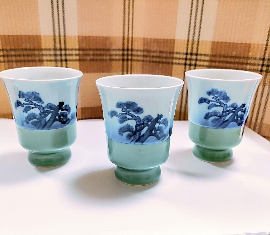 ●5463#0109　オールド深川/フリーカップ(松の木とイカダと船頭)0803