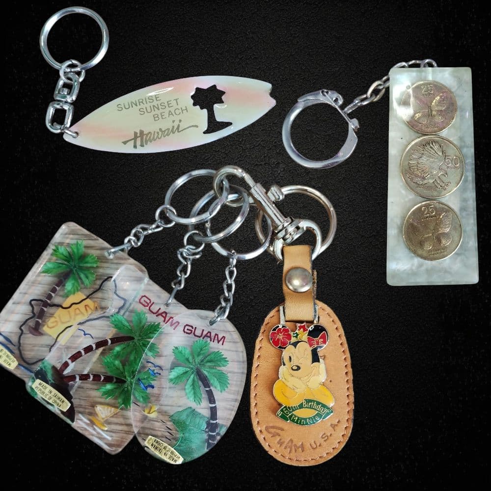 未使用☆希少 80s 海外ヴィンテージキーホルダー6点セット ハワイ/グアム