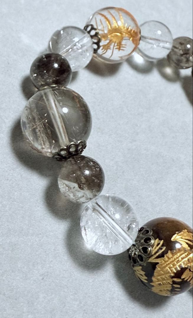 【金運・御守り】龍神ブレスレット［天然石］【龍珠や】16mm