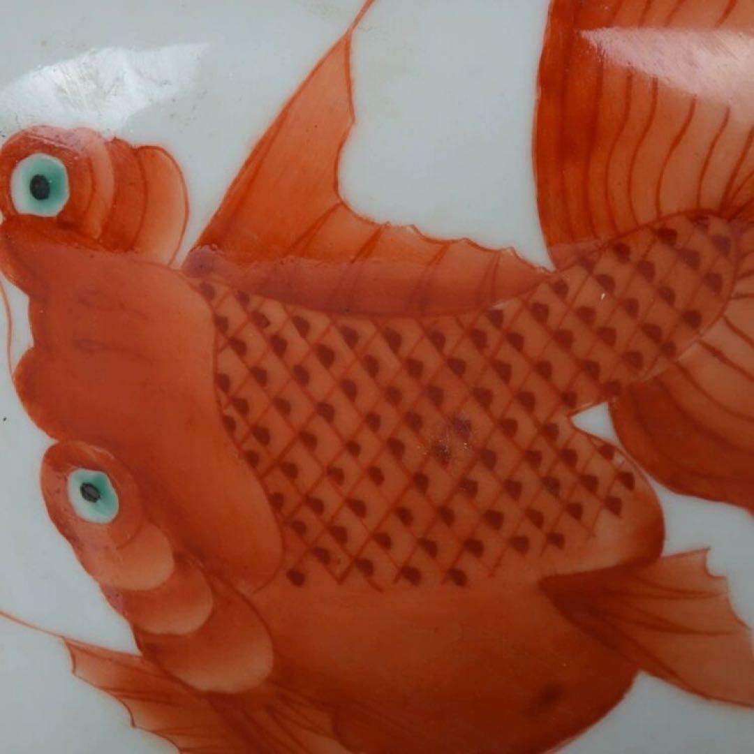 景徳鎮 陶磁器 金魚紋提梁壺 茶壺 煎茶器 装飾品 置物