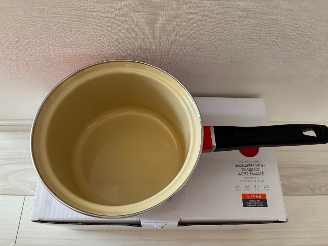 【LE CREUSET】EOSソースパン 16cm ガラス蓋 レッド