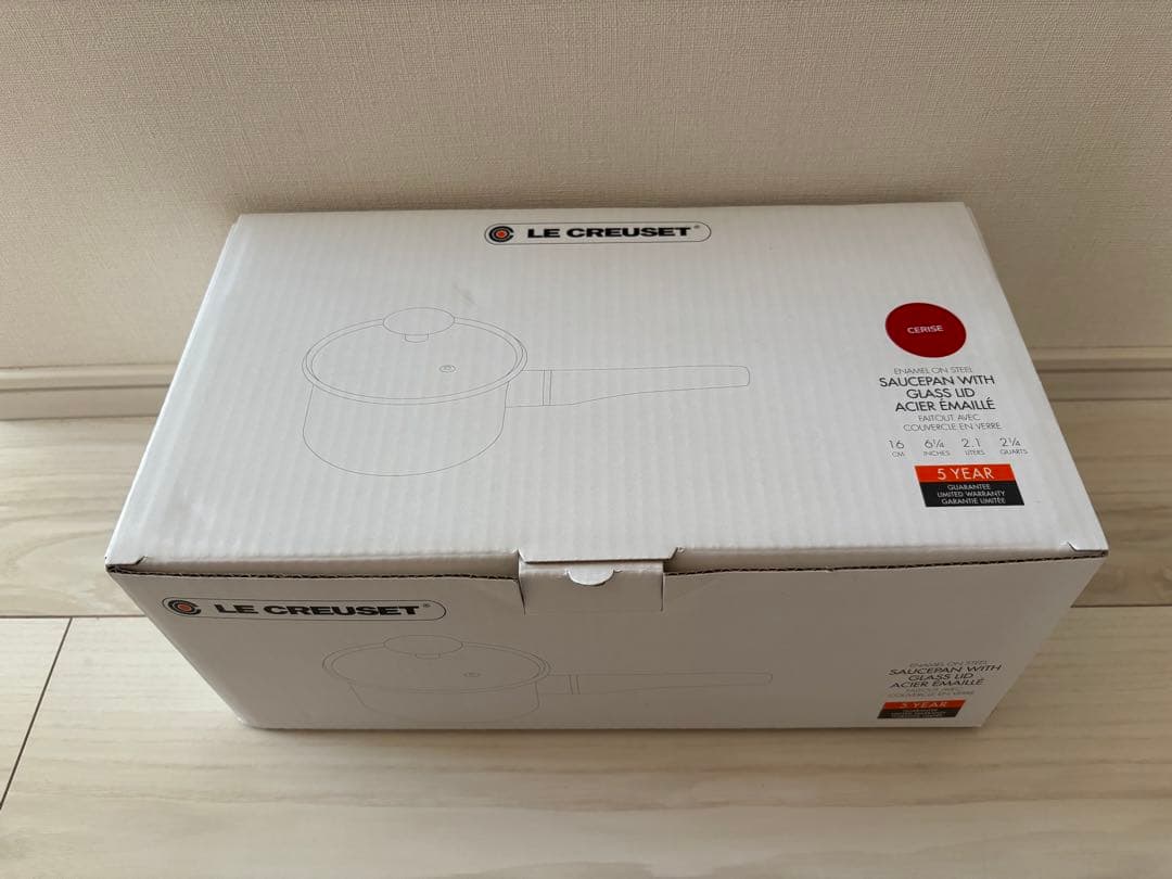 【LE CREUSET】EOSソースパン 16cm ガラス蓋 レッド