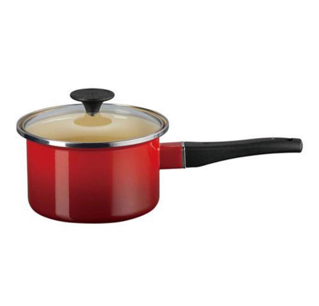 【LE CREUSET】EOSソースパン 16cm ガラス蓋 レッド