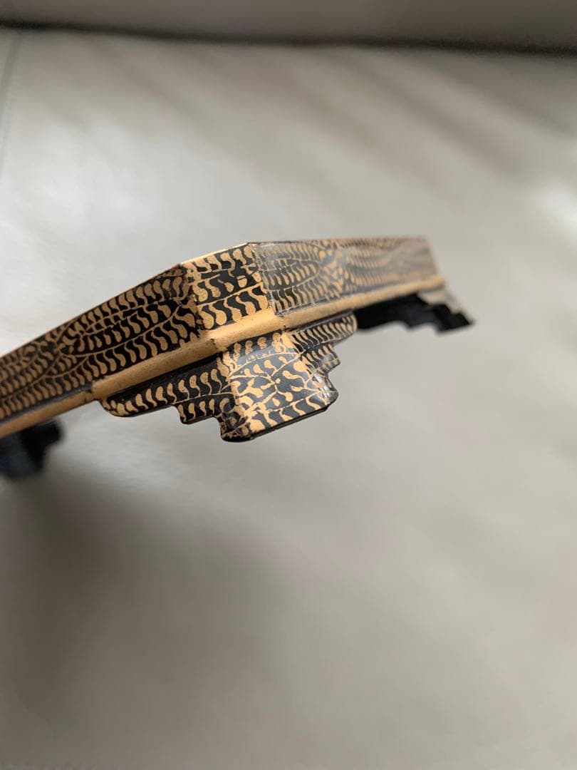 大正時代初期　鶴　漆　金の絵付け