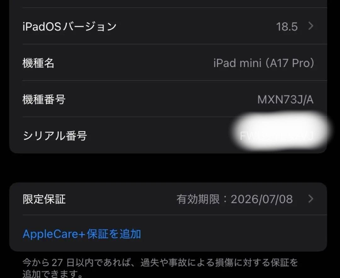 ayako！iPad mini 第7世代128GB Wi-Fi ブルー