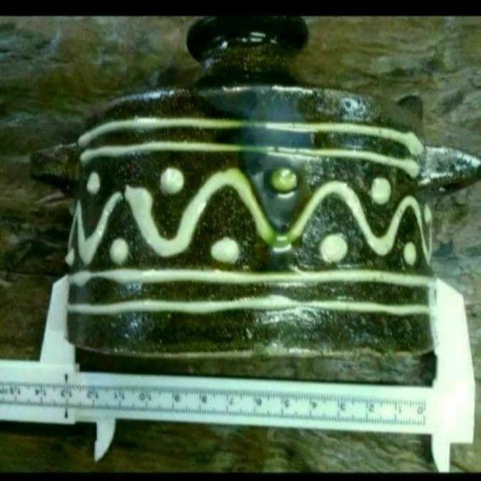 沖縄陶器　やちむん　いっちん　抱瓶　スリップウェア