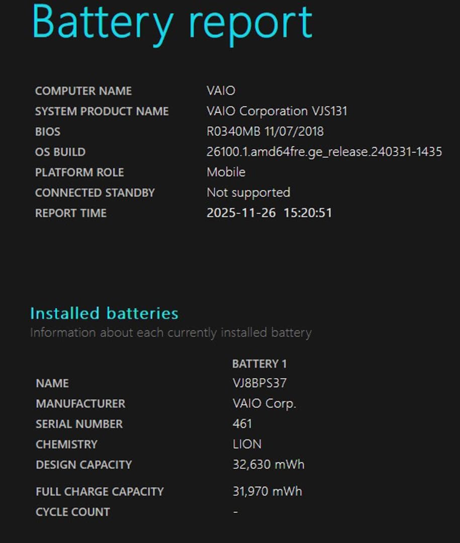 【SONY】VAIO VJS131C11N Corei5-6200U WIN11