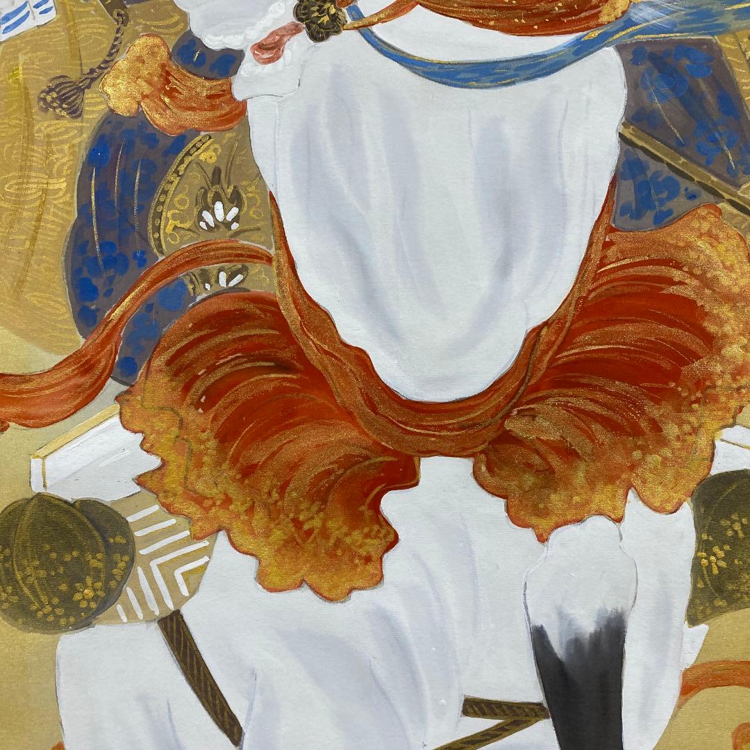 美品 掛け軸 山際金鳳作 金地 武者図 共箱 美術年鑑掲載 端午の節句