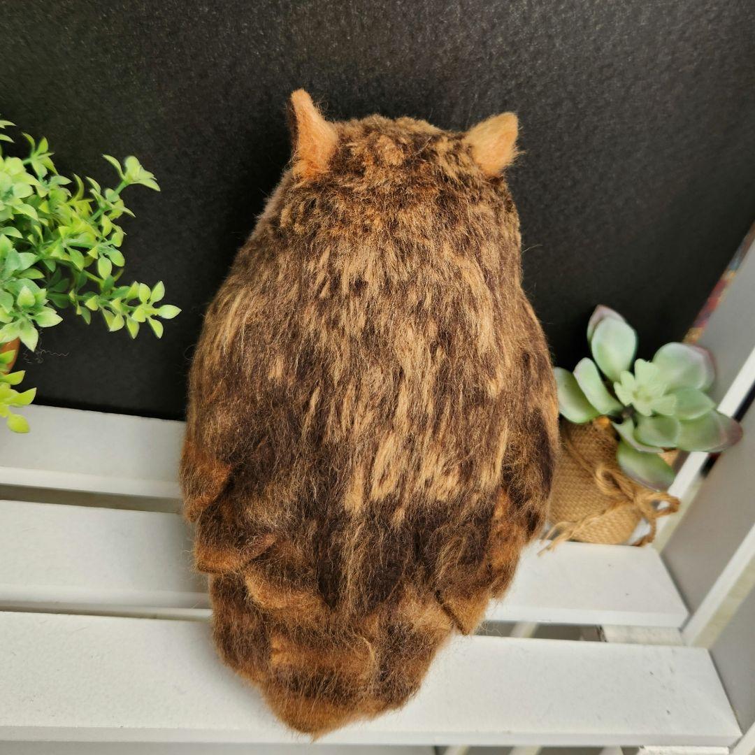 羊毛フェルト製置物　アメリカワシミミズク　高さ約19cm