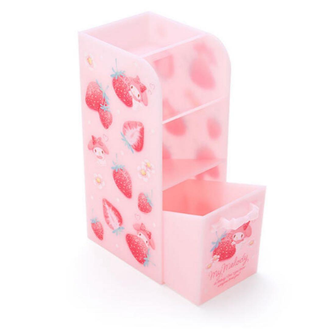 マイメロディ スリムペンスタンド ハピネスガール イチゴ柄 収納 小物入れ