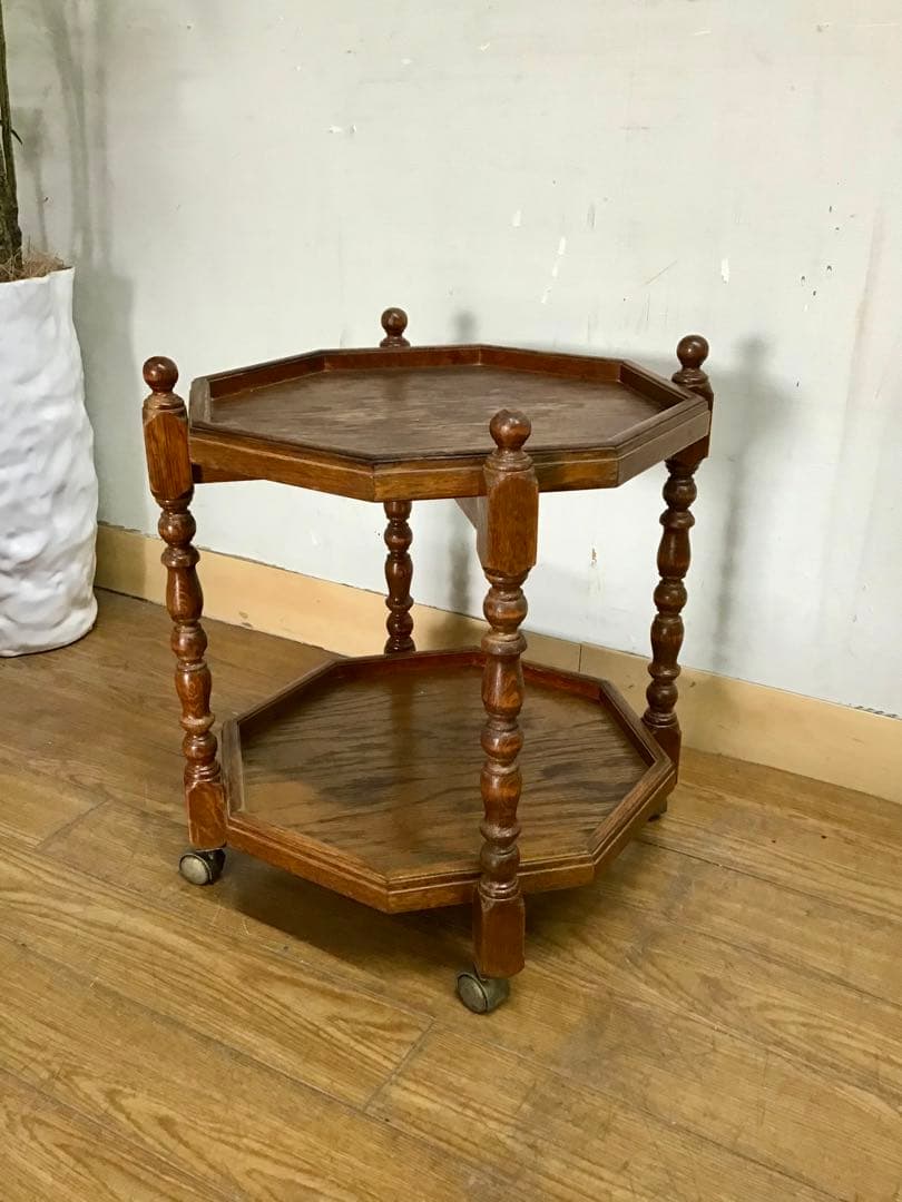 管301☆三越家具☆ブルージュ☆アンティーク☆八角ワゴン