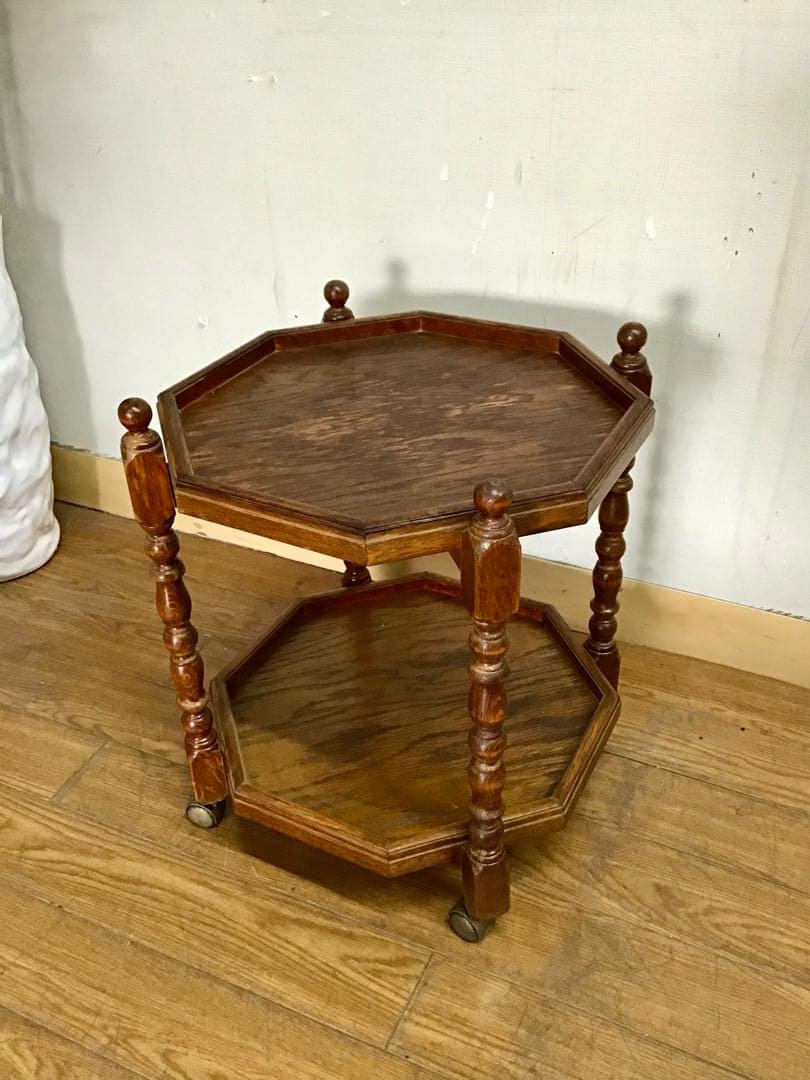 管301☆三越家具☆ブルージュ☆アンティーク☆八角ワゴン